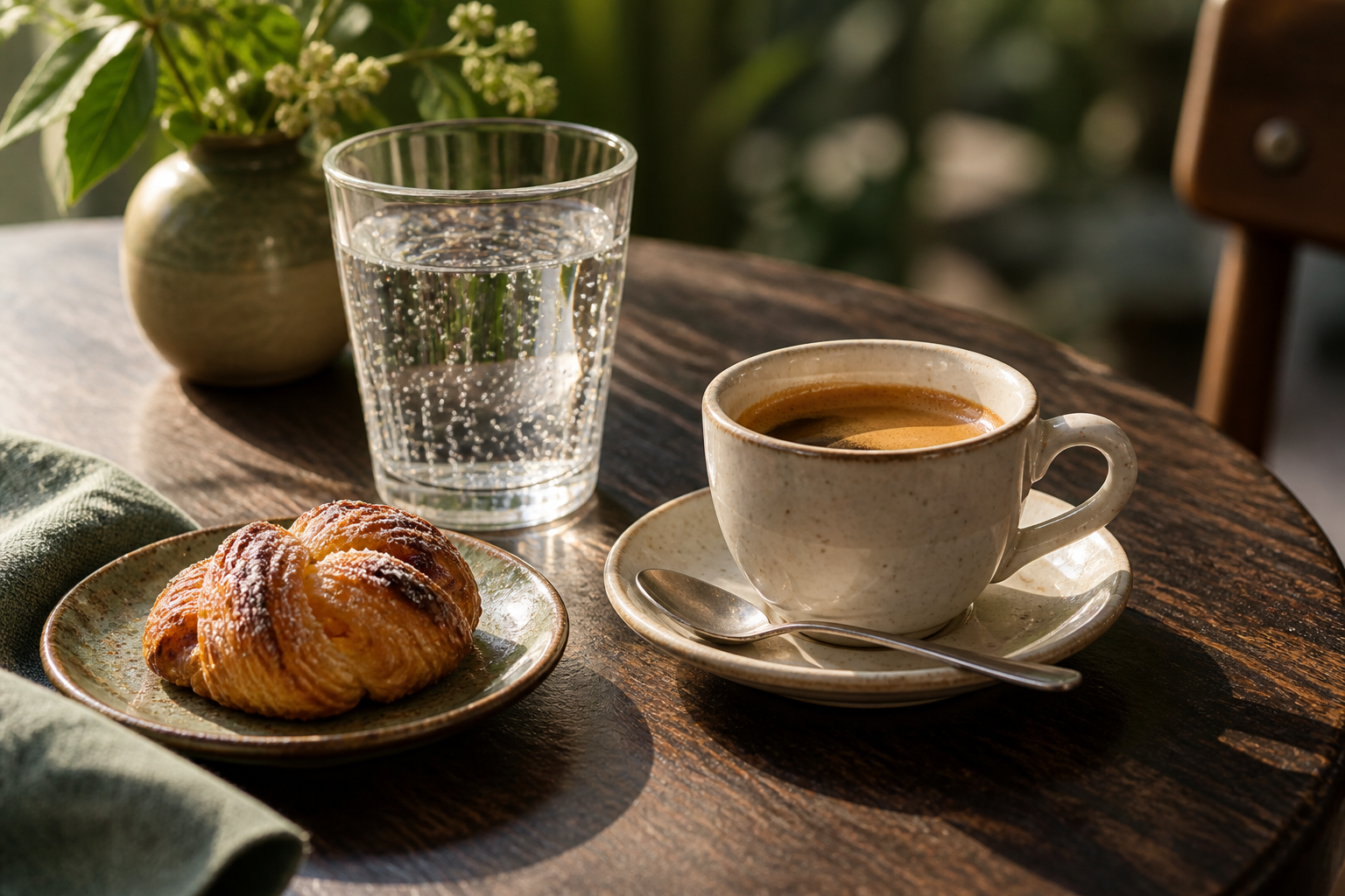 Kaffee und Gebäck – KI-Symbolbild, kein konkreter Betrieb